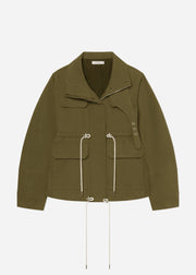 Military Jacket in Brushed Cotton - Olive - CO Collections